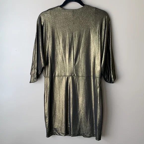 NWT Trina Turk gold metallic gossip dress sz xs - Picture 7 of 10